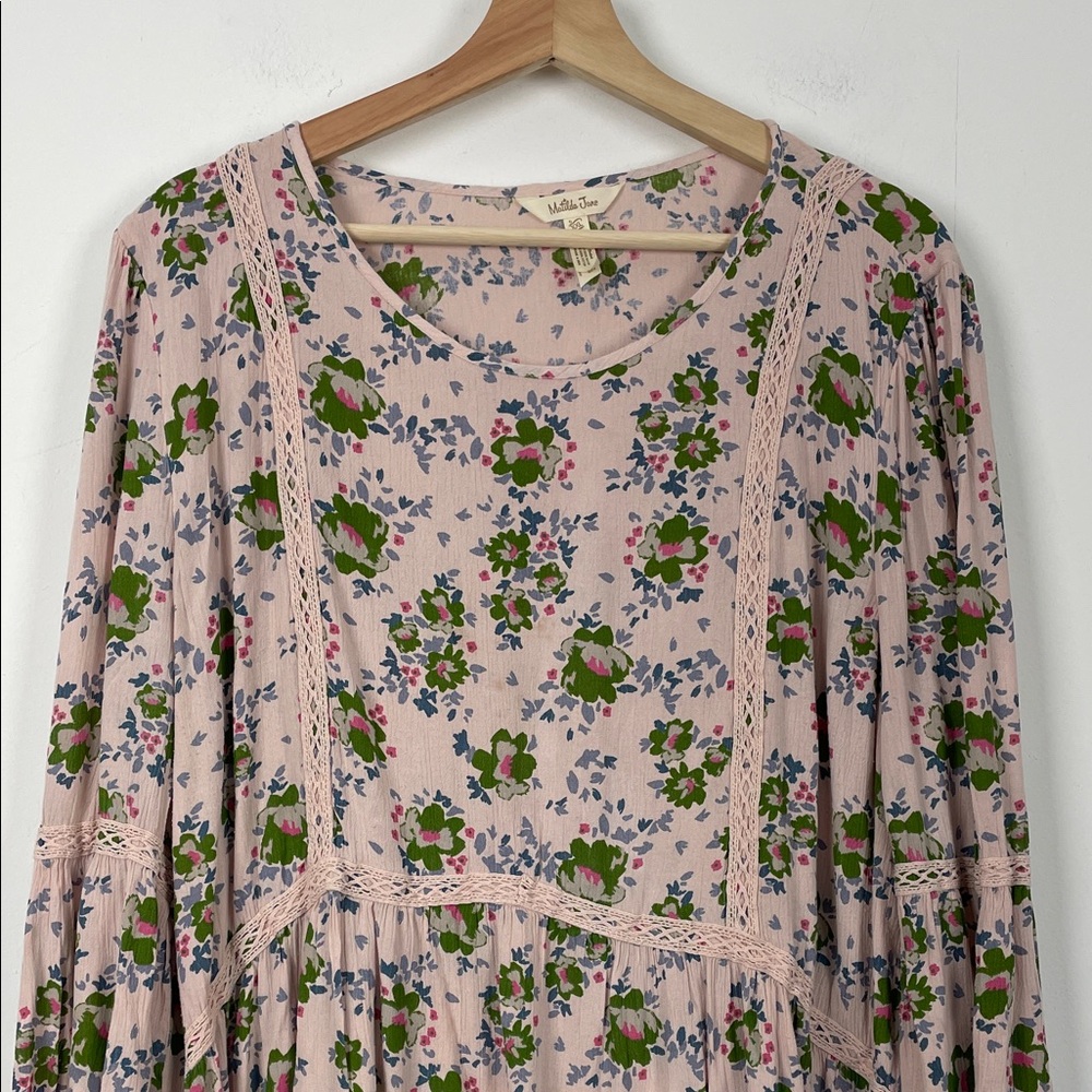Matilda Janes Like A Lady Long Flare Sleeve Peasant Floral Pink Women 2XL Tunic - Picture 4 of 9